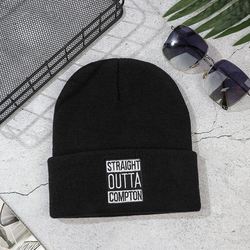 Mũ Beanie Dệt Kim Mềm Mại Thêu Họa Tiết Thời Trang Thu Đông