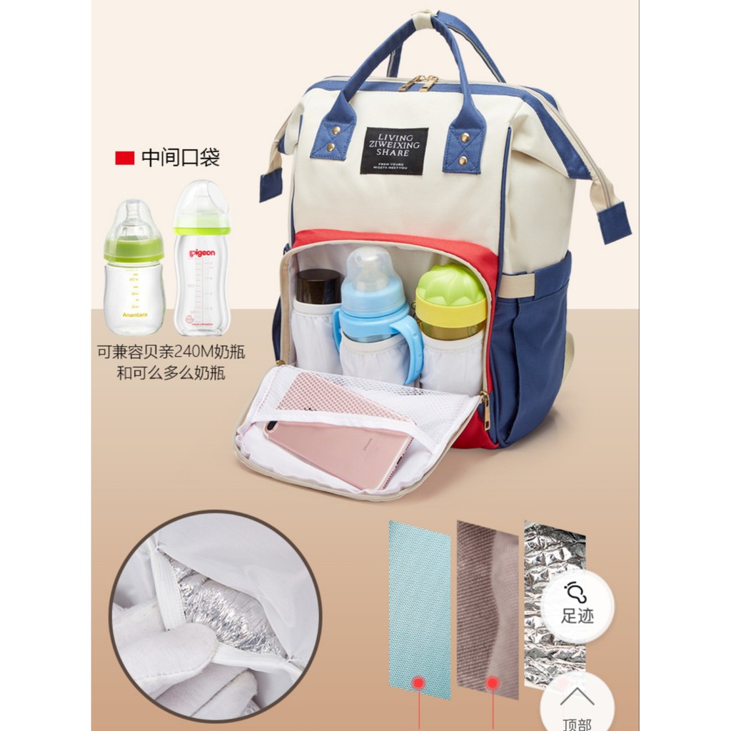 Balo Bỉm Sữa Đa Năng Cho Mẹ Và Bé 💋FREESHIP💋 Balo Bỉm Sữa Đa Năng