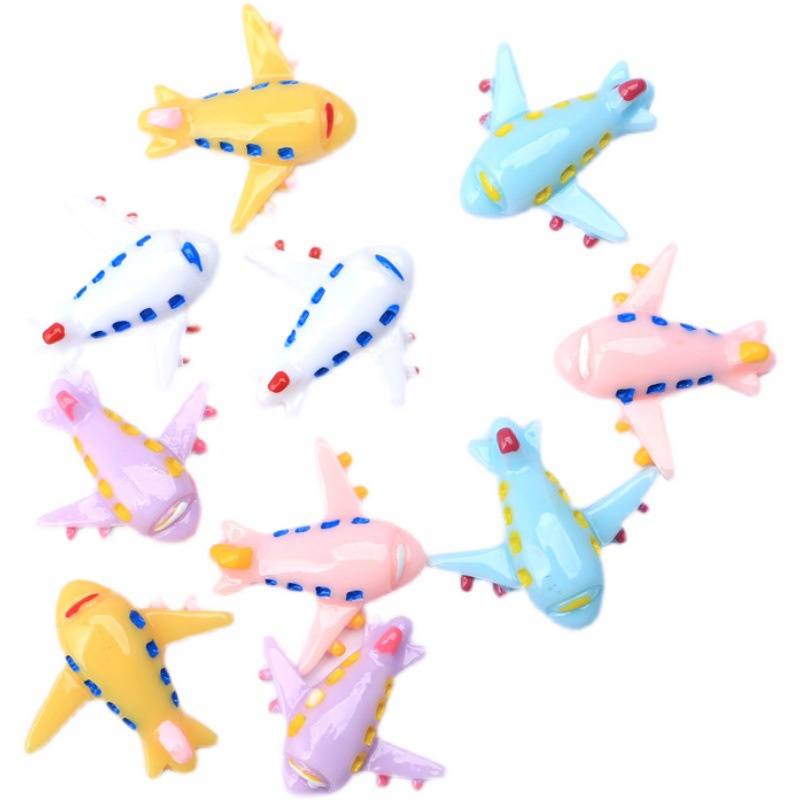 Set 10 Kẹp Tóc Resin Mini Hình Máy Bay Cho Điện Thoại Di Động DIY [Còn Hàng]