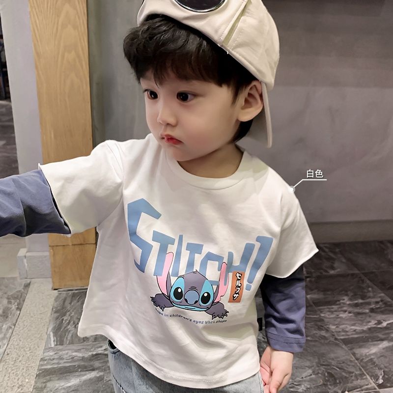 Áo Thun Cotton Tay Dài Giả Hai Lớp Họa Tiết Hoạt Hình Phong Cách Hàn Quốc Thời Trang Xuân Thu 2022 Cho Bé Trai