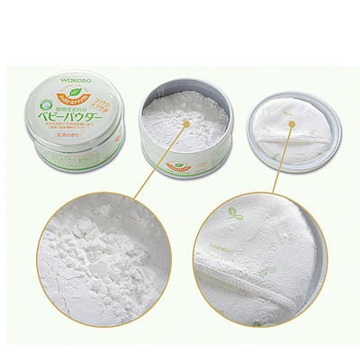 PHẤN RÔM CHO BÉ CHIẾT XUẤT TRÀ XANH WAKODO (HỘP 120GR) - HÀNG NỘI ĐỊA NHẬT