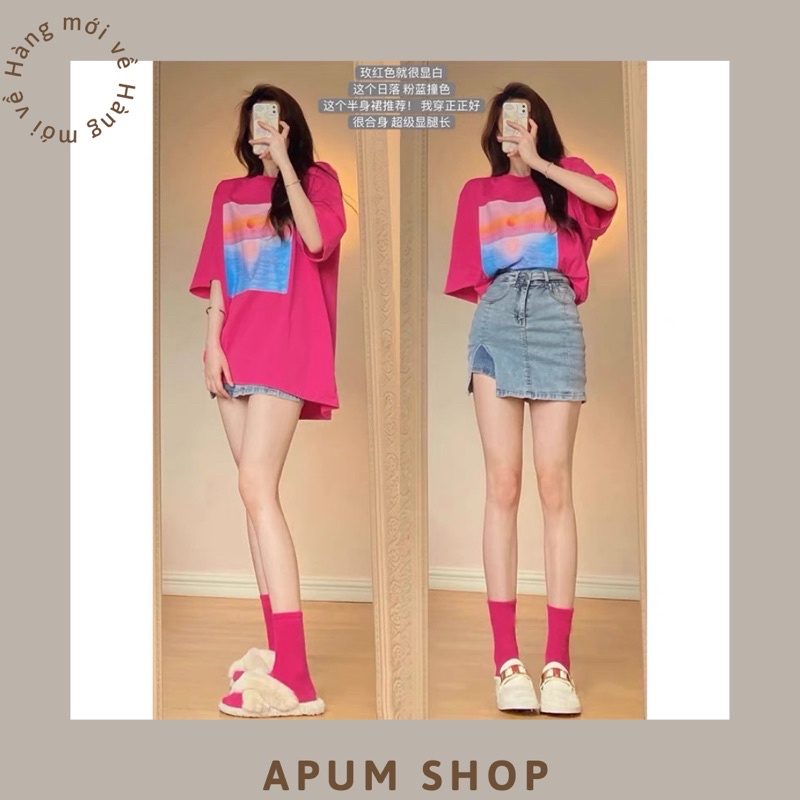 Áo thun cotton form rộng tay lỡ Unisex, Oversize