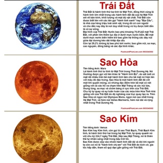 Thẻ học thông minh các hành tinh trong hệ mặt trời