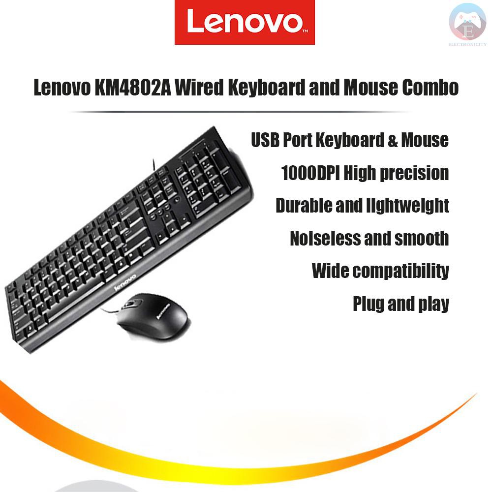 Bộ Bàn Phím Và Chuột Máy Tính Lenovo Km4802A 3 Nút Bấm 1000dpi