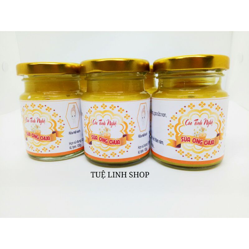 Cao tinh nghệ sữa ong chúa hũ lớn 100ml handmade tặng 1 thước dây đo eo
