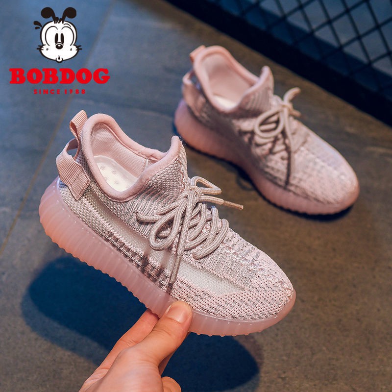 Giày Thể Thao Yeezy Phối Lưới Thoáng Khí Thời Trang 2020 Cho Bé Gái