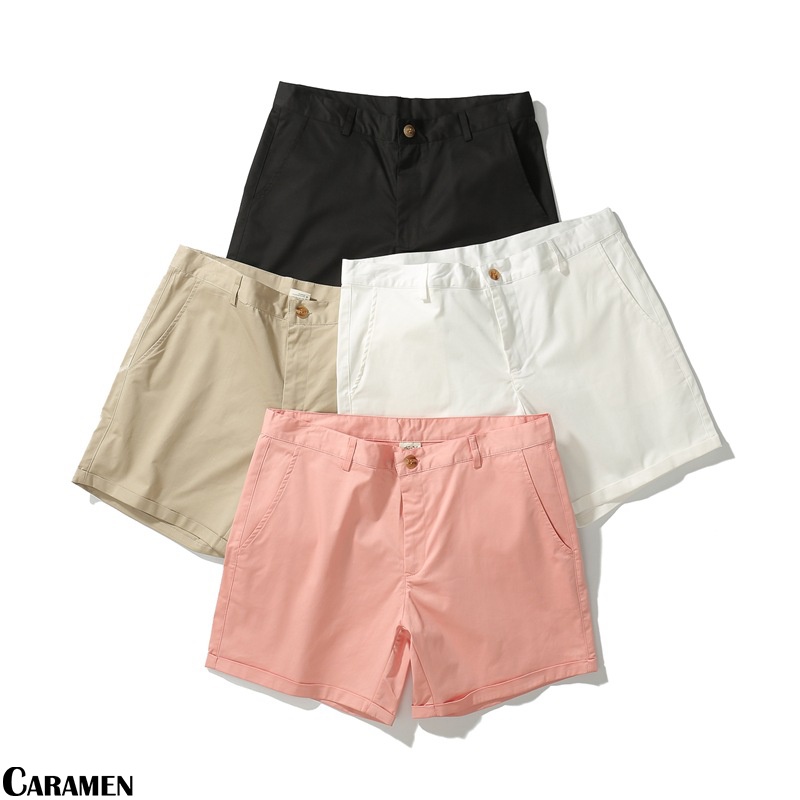 Quần Short Kaki Nam CARAMEN vải Mềm Mịn, Khóa Kéo, Phong Cách Trẻ Trung
