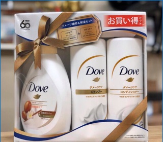 Set 3 Dove tắm, gội, xả Nhật
