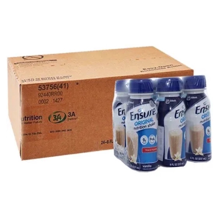 Thùng 24 chai sữa nước Ensure Original 237ml hàng công ty
