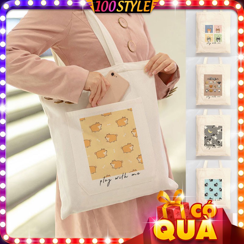 Túi Vải Thú Cưng Play With Me Ngăn Ngoài Thời Trang