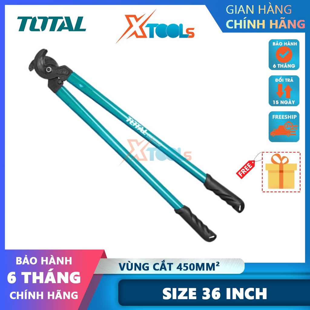 Kềm cắt cáp điện TOTAL THT115362 36 inch, đầu kìm 65Mn chịu nhiệt tốt, dùng cắt cáp nhôm và đồng [CHÍNH HÃNG][XTOOLS]