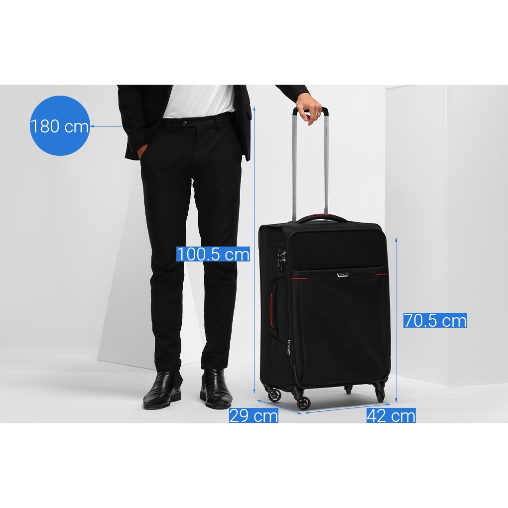 Vali Kéo Vải Du Lịch SAKOS STARLINE 6 - Size M (26inch)/ Ký Gửi (Trung) - Khóa TSA - Chống Thấm, Trượt Nước