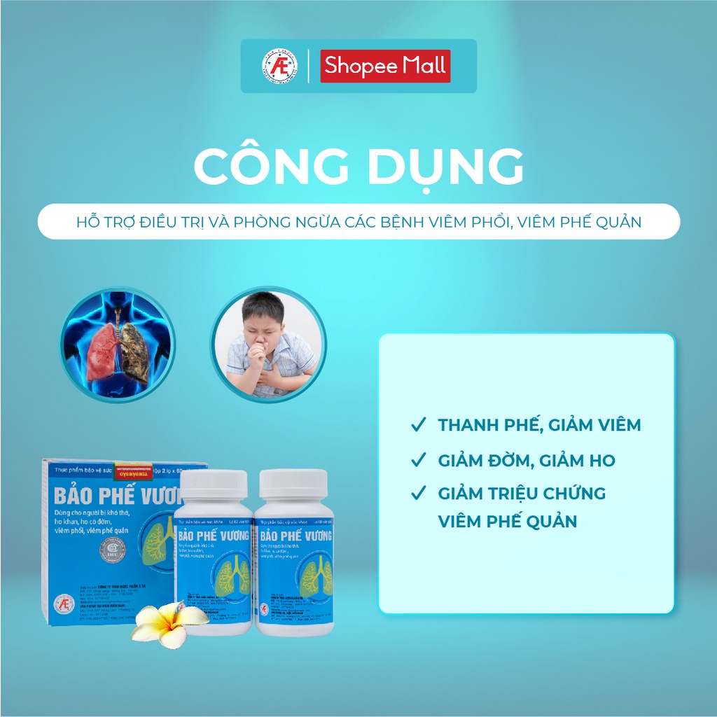 Bảo phế vương hỗ trợ giảm ho có đờm hộp 120 viên DƯỢC PHẨM Á ÂU