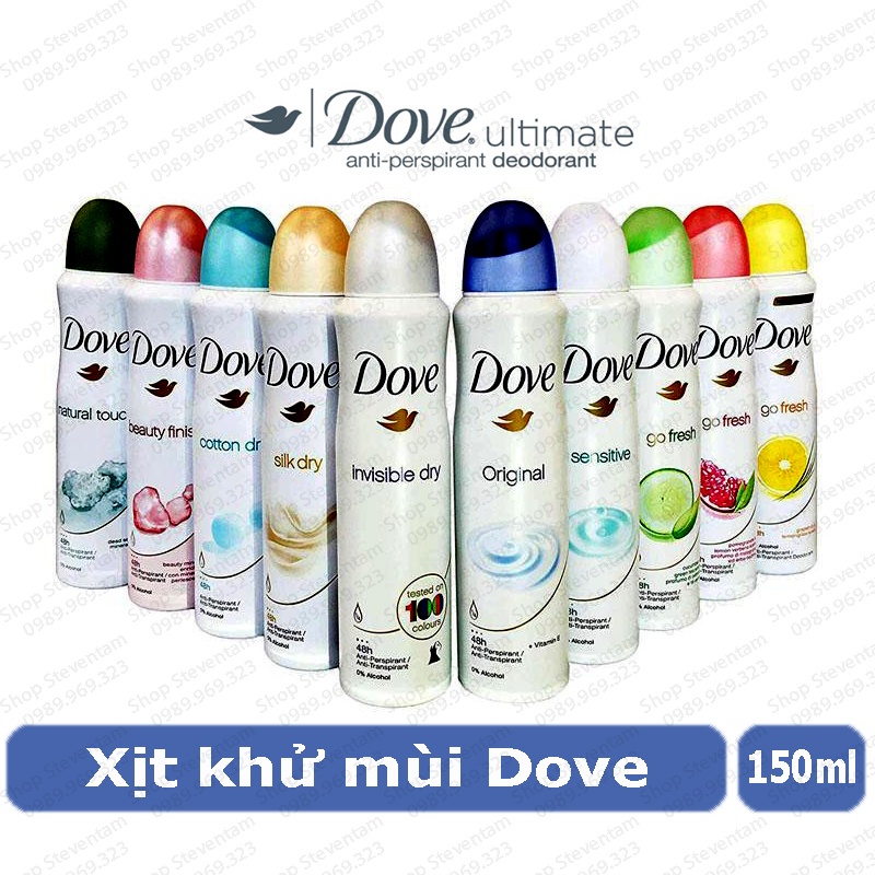 Xịt khử mùi Dove 150ml (EU)