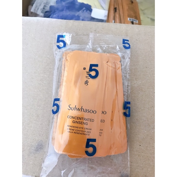 5 gói 1ml Kem mắt Sulwhasoo nhân sâm concentrated Ginseng Renewing Eye Cream Ex 1ml