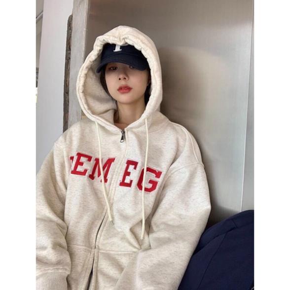 Khoác Nỉ Chữ Mem Unisex Nam Nữ Dáng Rộng Kiểu Dáng Năng Động Oversize Khoác Đi Nắng