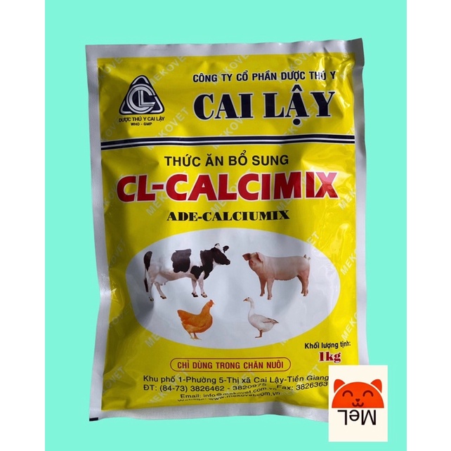 Canximix CL ( 1gói/1kg) - Bổ sung canxi cho heo, gà, bò, dê..
