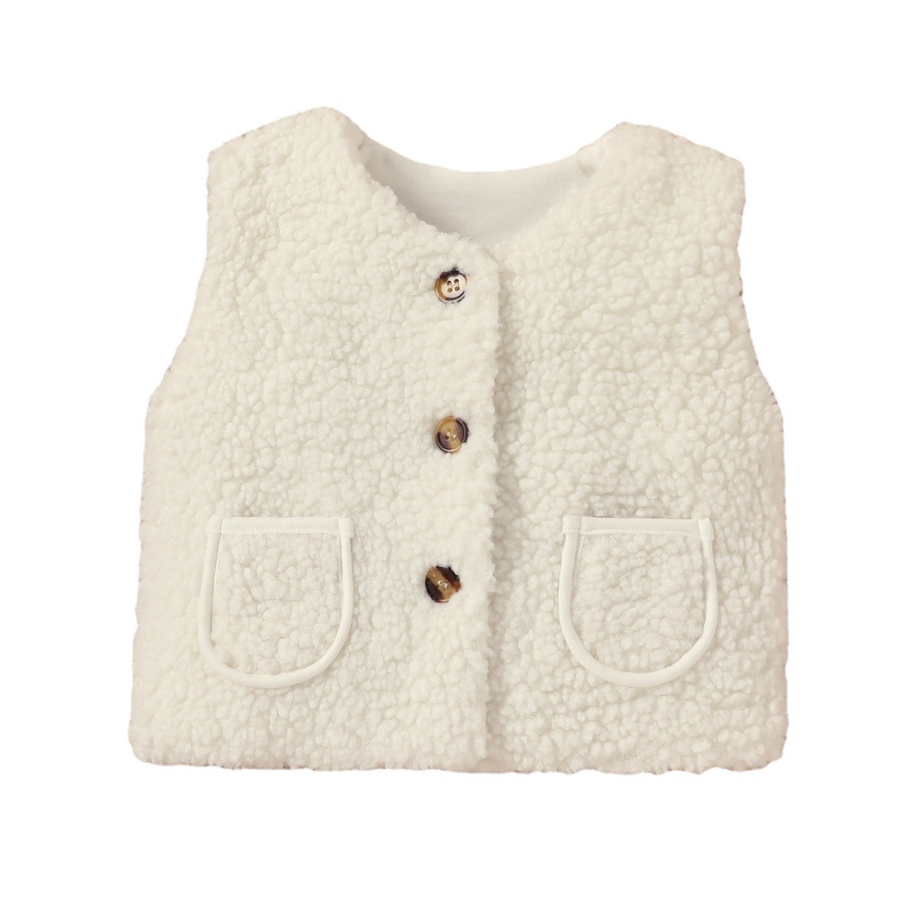 Áo Khoác Không Tay Bằng Nhung Lông Cừu Thời Trang Mùa Đông Dành Cho Trẻ Nhỏ 3-36 Tháng