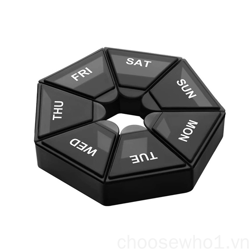 Set 2 hộp đựng thuốc 7 ngăn bằng nhựa tiện dụng khi đi du lịch