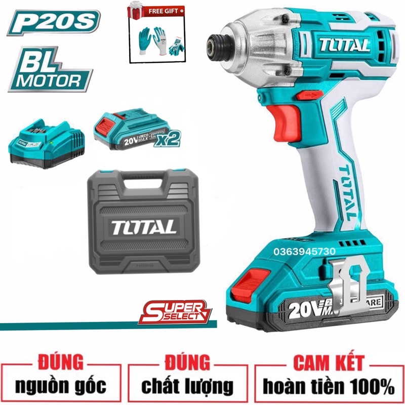 TOTAL Máy Siết Vít dùng pin Lithium 20V TIRLI2017
