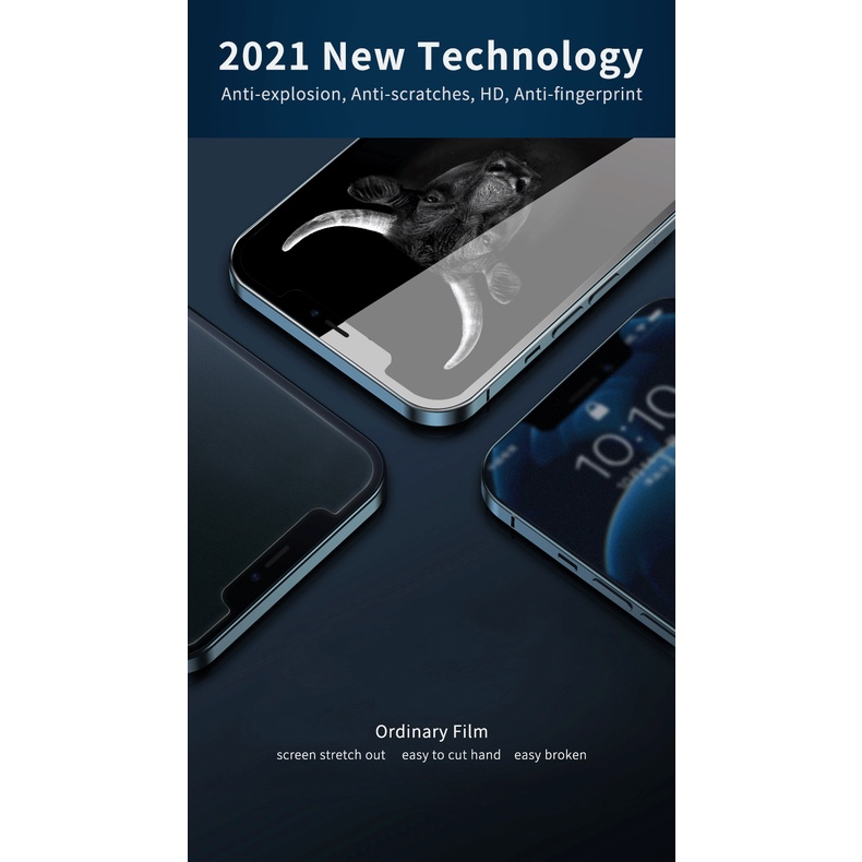 Kính Cường Lực / Chống Vân Tay / Chống Nhìn Trộm Mipow Kingbull Premium HD Cho iPhone 14 / 13 Pro Max / 13 Pro / 13