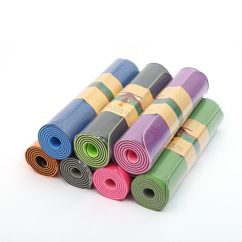 Thảm tập yoga 2 lớp TPE 6mm, 8mm có định tuyến tập gym thiền , chống trượt cao su cao cấp tại nhà 88324