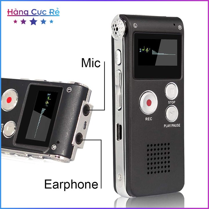 Máy ghi âm siêu nhỏ mini HCR012 ❣️Freeship❣️ Máy ghi âm giọng nói nghe nhạc MP3/MP4-Tặng kèm tai nghe-Shop Hàng Cực Rẻ