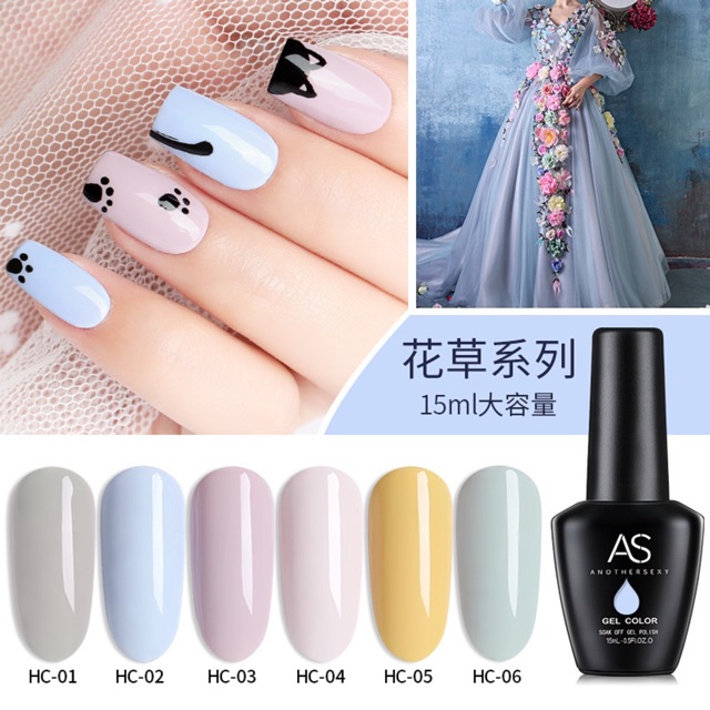 Sơn gel AS bền màu cực kì mướt 15ML (dành cho tiệm nail chuyên nghiệp) - HC