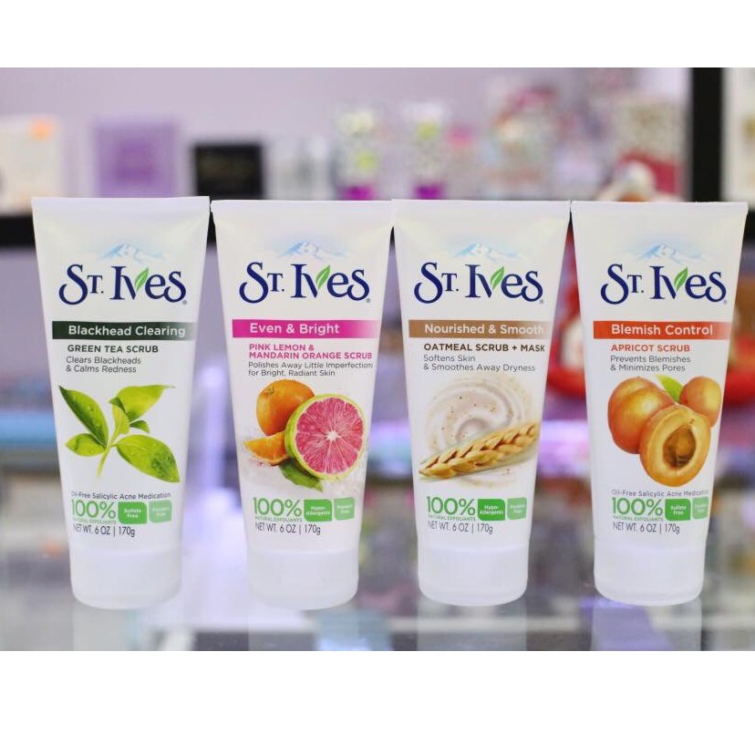 Sữa Rửa Mặt Tẩy Tế Bào Chết Sạch Nhờn  St.Ives 170gr Mỹ