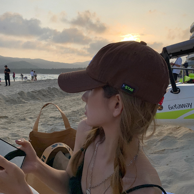 Mũ bóng chày thêu chữ R hợp thời trang