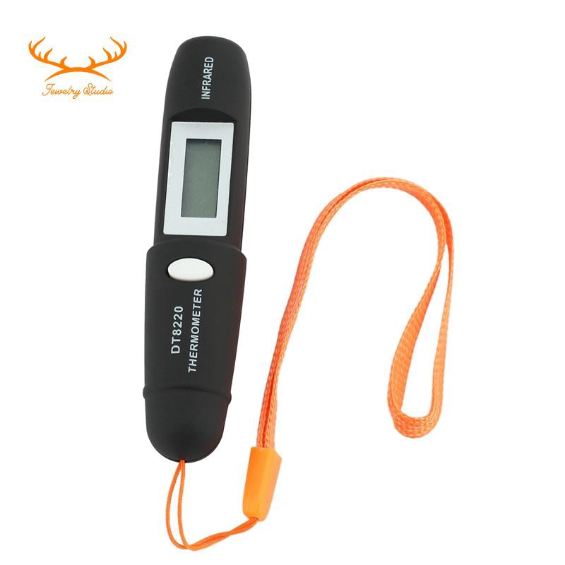 Non-Contact Mini Infrared  IR Temperature Measuring Digital LCD Display Infrared  Pen DT8220 Black