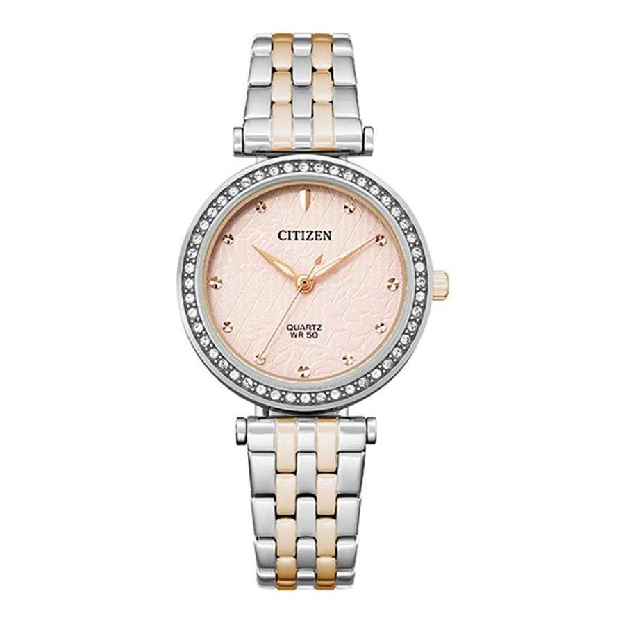 Đồng Hồ Nữ Citizen Đính Đá Swarovski Dây Thép Không Gỉ ER0218-53X - Mặt Hồng