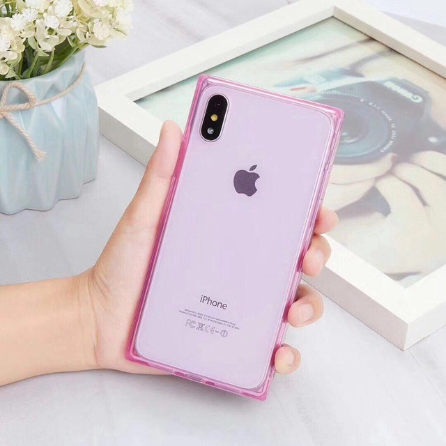 Ốp lưng vuông màu trong suốt đơn giản cho iPhone 6 6S 7 8 Plus X XS MAX XR 11 PRO MAX | BigBuy360 - bigbuy360.vn