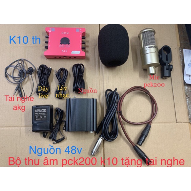 Bộ thu âm đơn giản k10 th mic tarstar pck200 tặng tai nghe