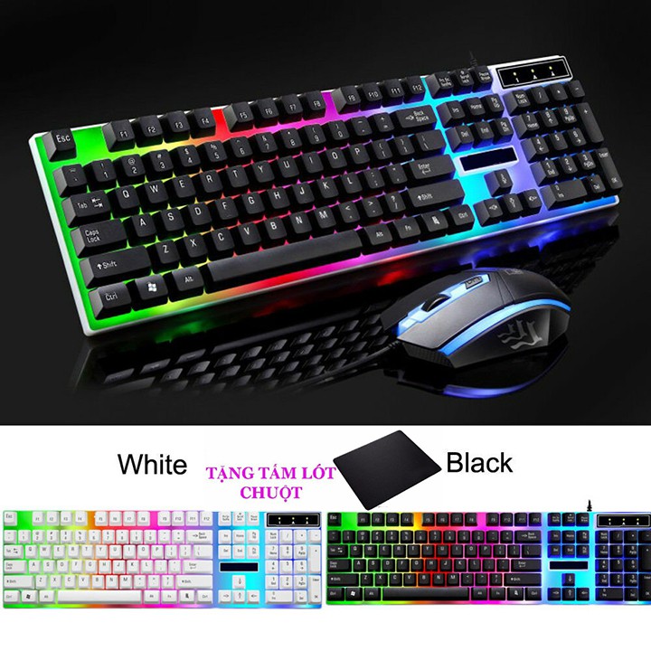 Bộ bàn Phím, Chuột Giả Cơ đèn LED 7 MÀU SIÊU ĐẸP GAMING G21