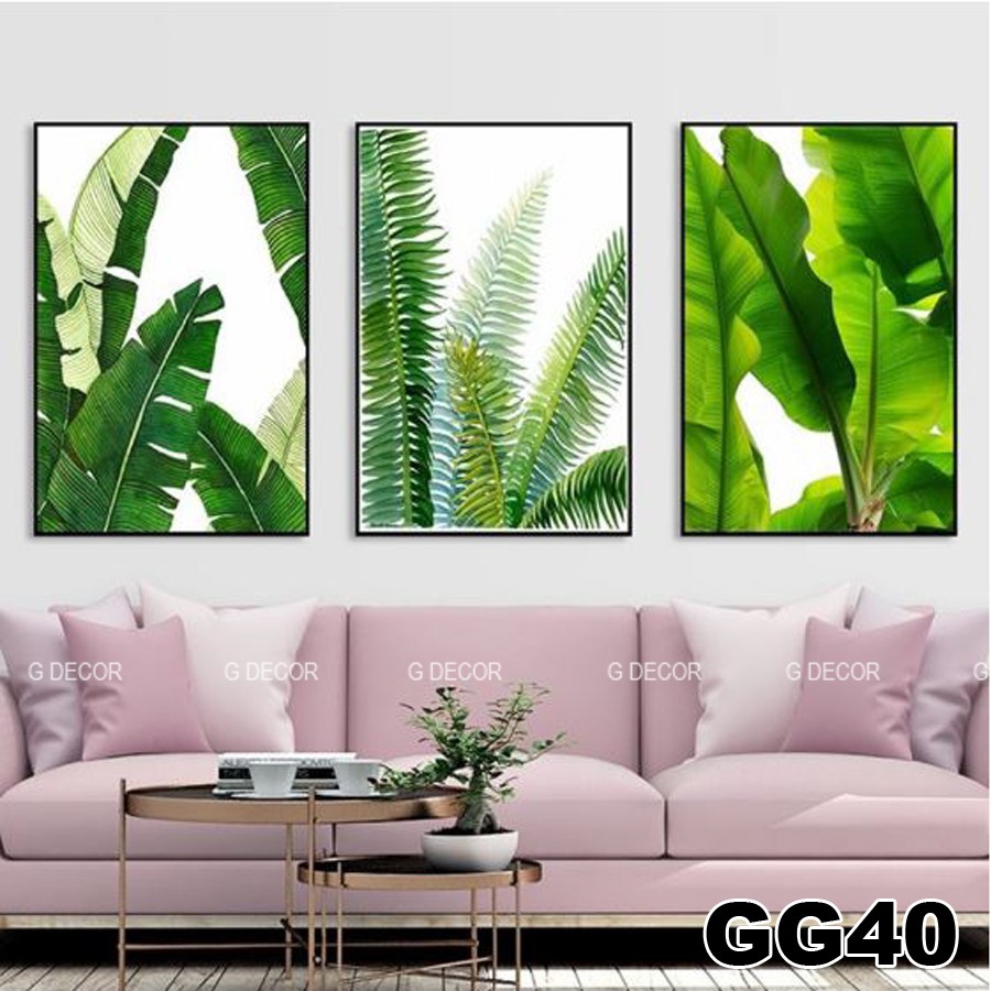 Tranh treo tường canvas khung gỗ 3 bức phong cách hiện đại Bắc Âu tranh hoa mẫu đơn trang trí phòng khách phòng ngủ 32