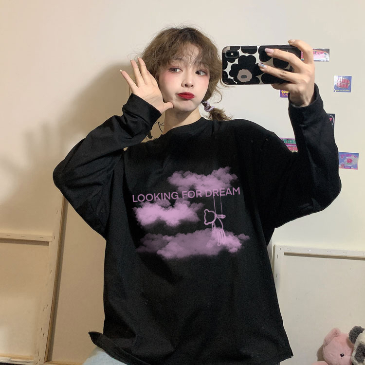 Women Korean Long Sleeve Cloud Printed Blouse | BigBuy360 - bigbuy360.vn