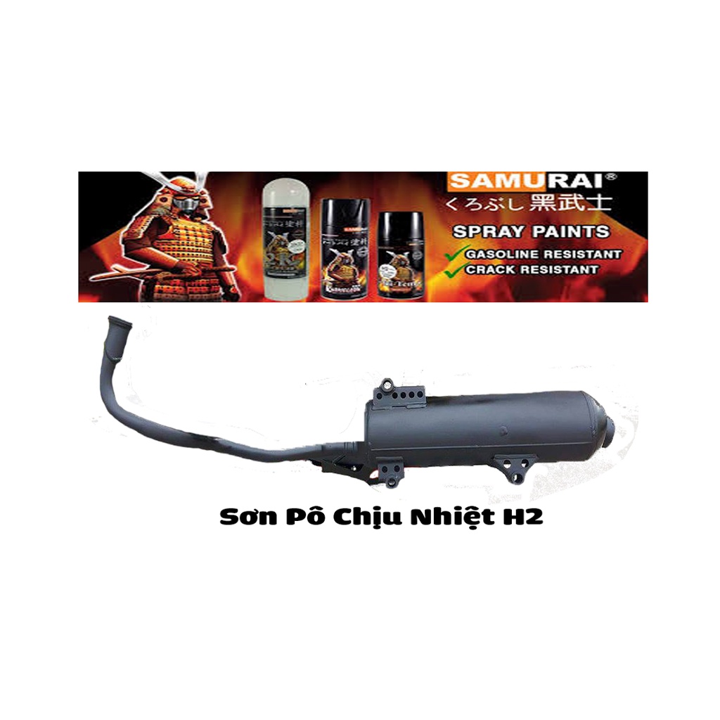 sơn xịt Samurai chính hảng chống cháy-chịu nhiệt-sơn pô. Mã H2***