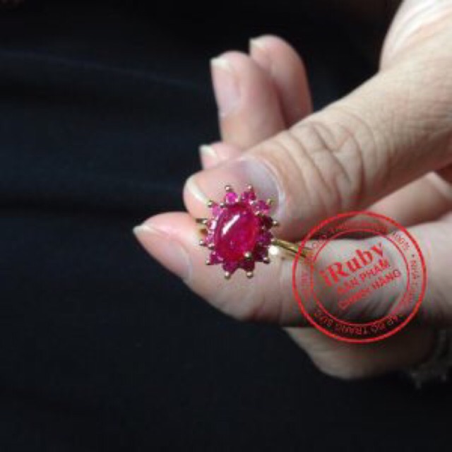 Nhẫn Ruby lục yên thiên nhiên