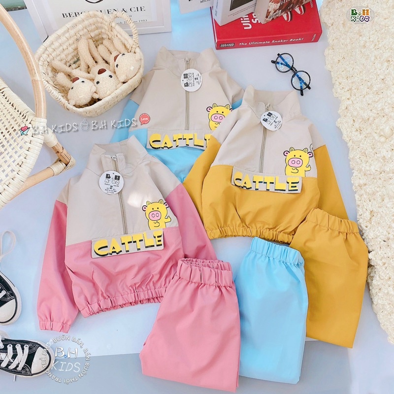 Bộ quần áo , bộ gió thể thao kiểu dáng cute cho bé trai bé gái 10-20kg