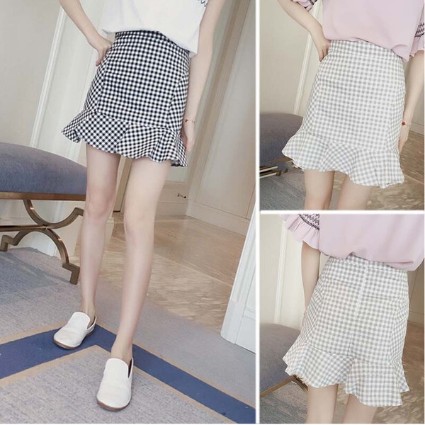 Sẵn Chân váy đuôi cá kẻ màu đen (có ảnh thật) | BigBuy360 - bigbuy360.vn