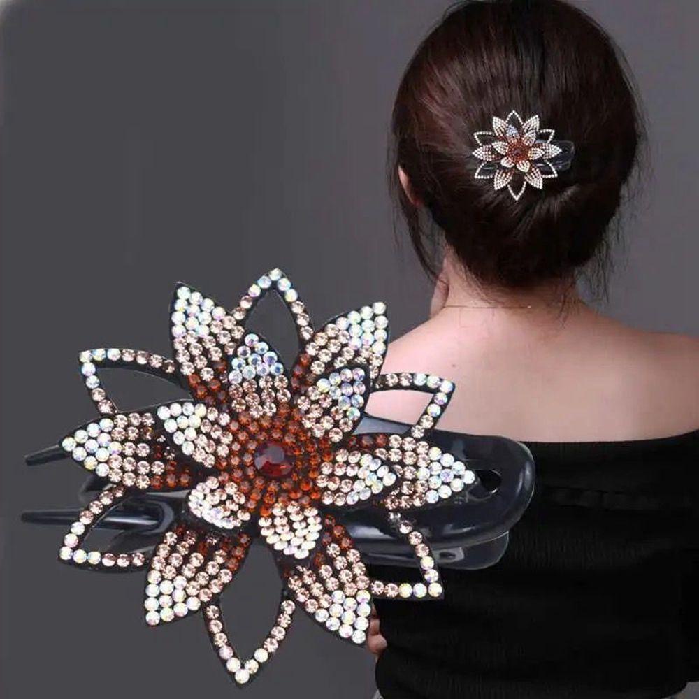 Kẹp Tóc Càng Cua Hình Chữ U Họa Tiết Hoa Phong Cách Hàn Quốc Retro Đơn Giản Dễ Phối Đồ Dành Cho Nữ