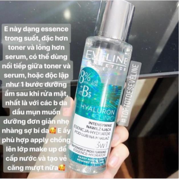 Essence Eveline Hyaluron Clinic B5 & tinh chất rau má Centella làm dịu, dưỡng ẩm, phục hồi da