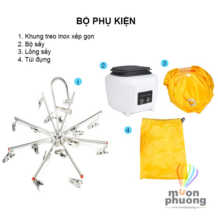 [FRSHIP 70K] Máy sưởi - máy sấy quần áo du lịch mini siêu gọn nhẹ [MUÔN PHƯƠNG SHOP]