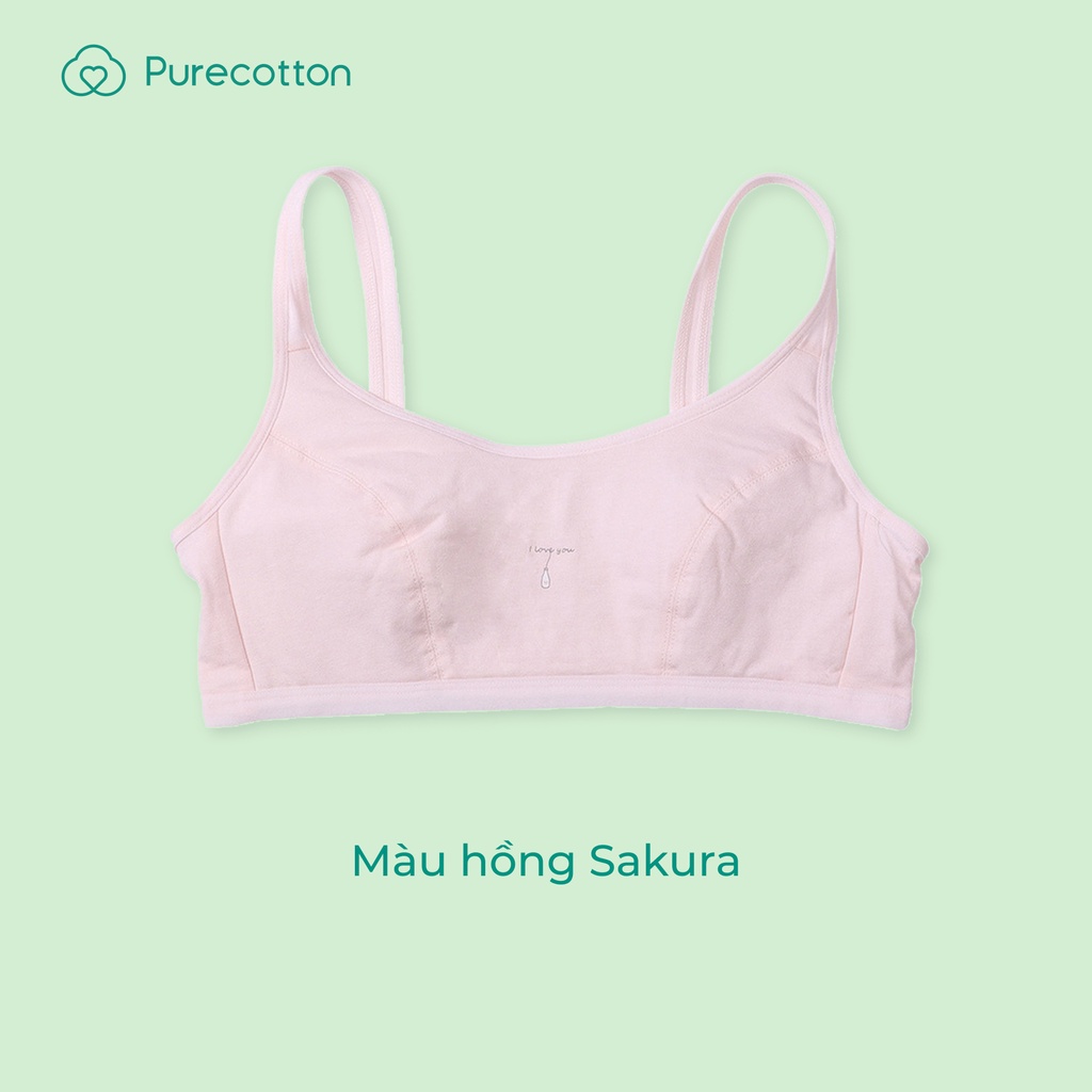 Áo lá học sinh Love Bra Purecotton chất liệu cotton cao cấp cho bé gái mới lớn kiểu dáng chui đầu không đệm PC067