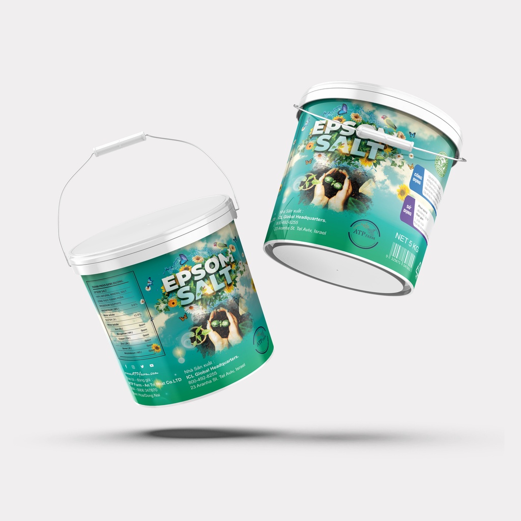 ATP Farm - CHÍNH HÃNG : Thùng 5KG Muối EPSOM SALT Nông nghiệp hữu cơ - Cao cấp Nhập khẩu Châu ÂU
