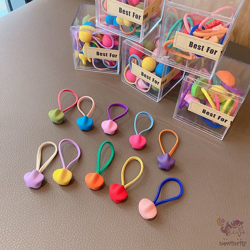 10pcs/set Korean Kids Girls Cartoon Hair Rope Hair Accessories