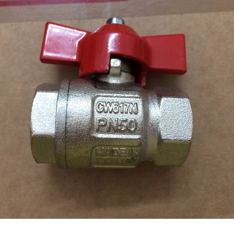 Van bi tay bướm đồng ren art.092 Italy áp lực 50kg phi 13 phi 17 phi 21