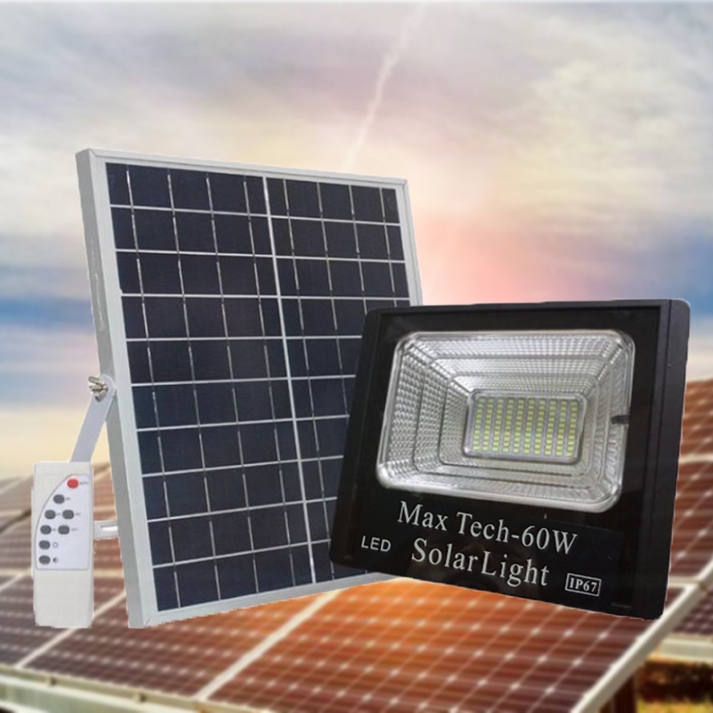 Đèn năng lượng mặt trời Max Tech 60W Solar light - sử dụng hoàn toàn năng lượng mặt trời - không sử dụng điện - D1082