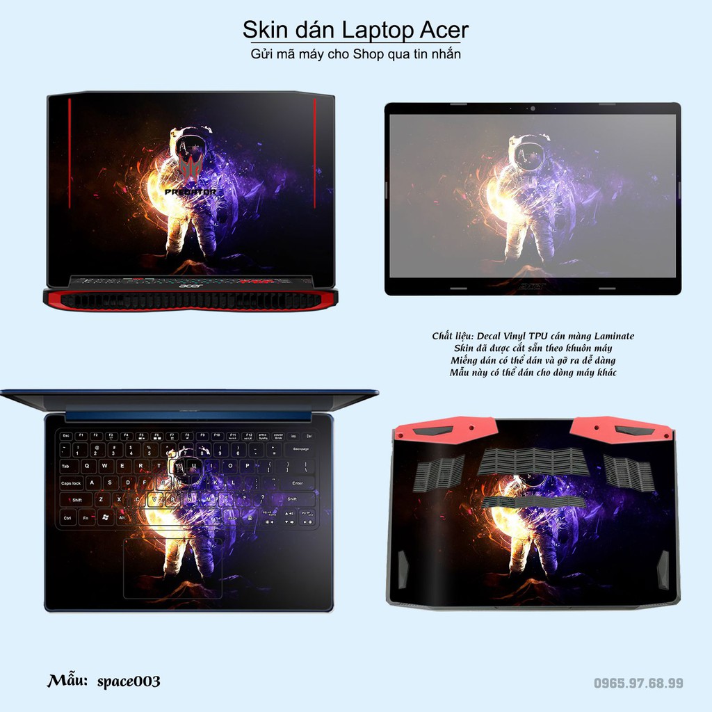 Skin dán Laptop Acer in hình không gian (inbox mã máy cho Shop)